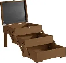 Nido Buffet Madera Oscura 3 Compartimentos 36X29X28 Cm.