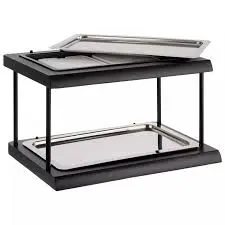 Expositor Buffet Refigerado Negro 2 Alturas 60X41X36 Cm.
