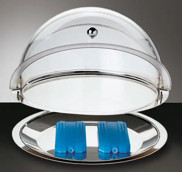 Expositor Refrigerado Redondo Con Tapa 38 Cm.