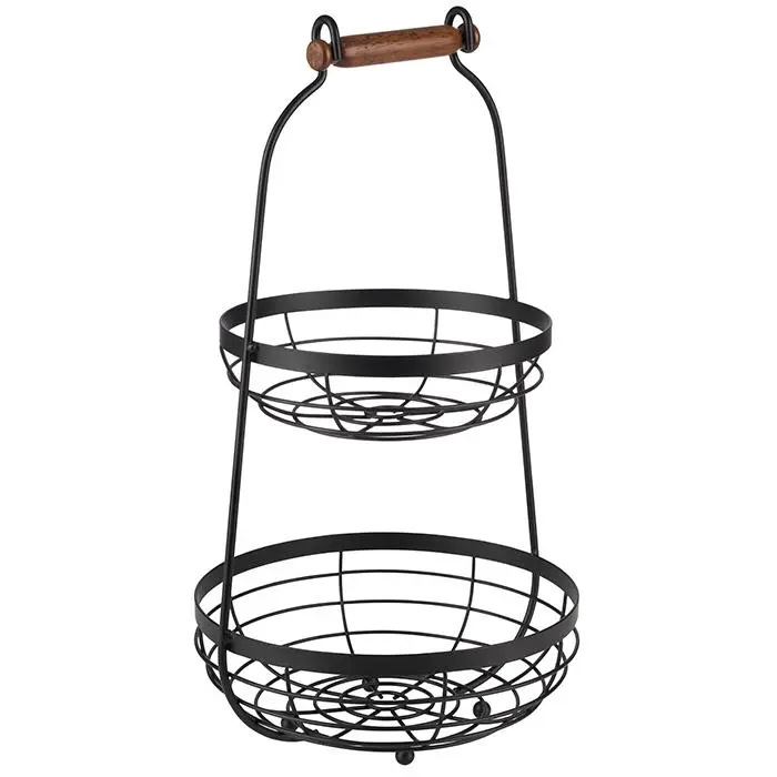 Expositor Buffet 2 Alturas Metalico Negro 26X48 Cm.