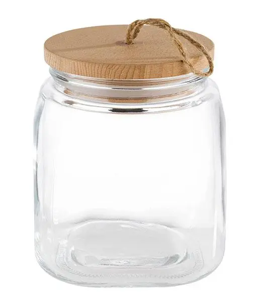 Tarro Woody Tapa Madera 14X14X17 Cm.