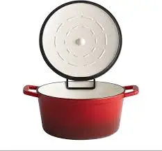 Olla Fundicion Con Tapa Roja 25X11,5 Cm.