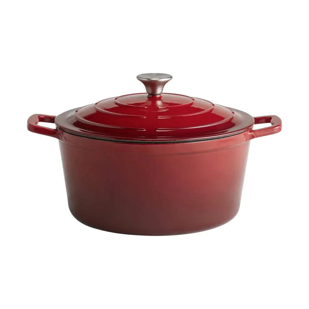 Olla Fundicion Con Tapa Roja 28X13 Cm.