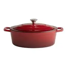 Olla Fundicion Con Tapa Roja 25X11 Cm.