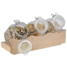 Expositor Buffet Madera Natural Good Morning 3 Tarros