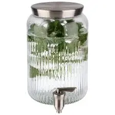 Dispensador Bebidas Cristal Con Grifo 3,8 L.