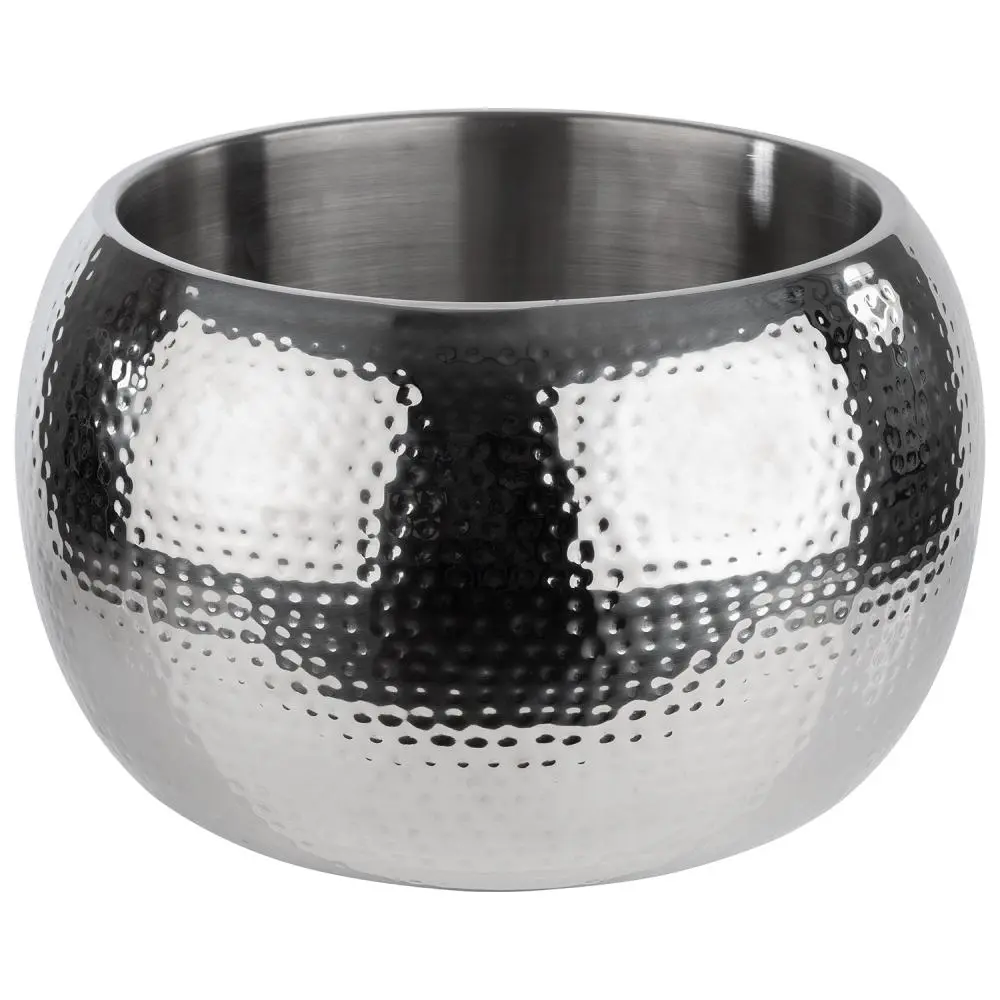 Champanera Amartillada Inox. Abombada 37X23 Cm.