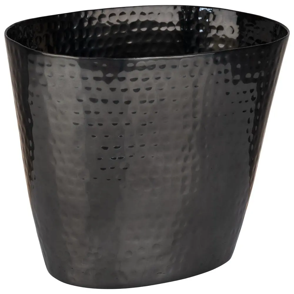 Champanera Oval Amartillada Negra 20,5X14X17 Cm.