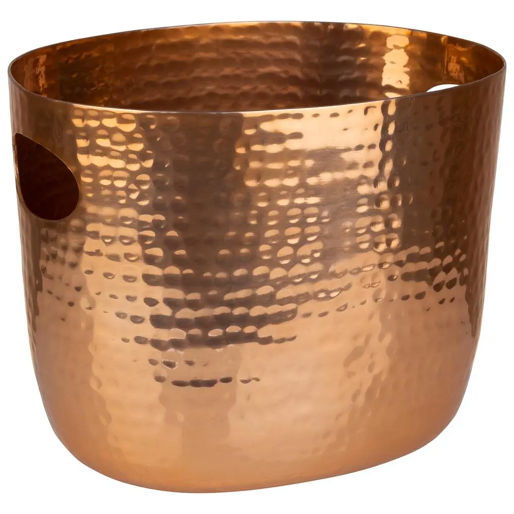 Champanera Oval Amartillada Cobre 25,5X19X20 Cm.