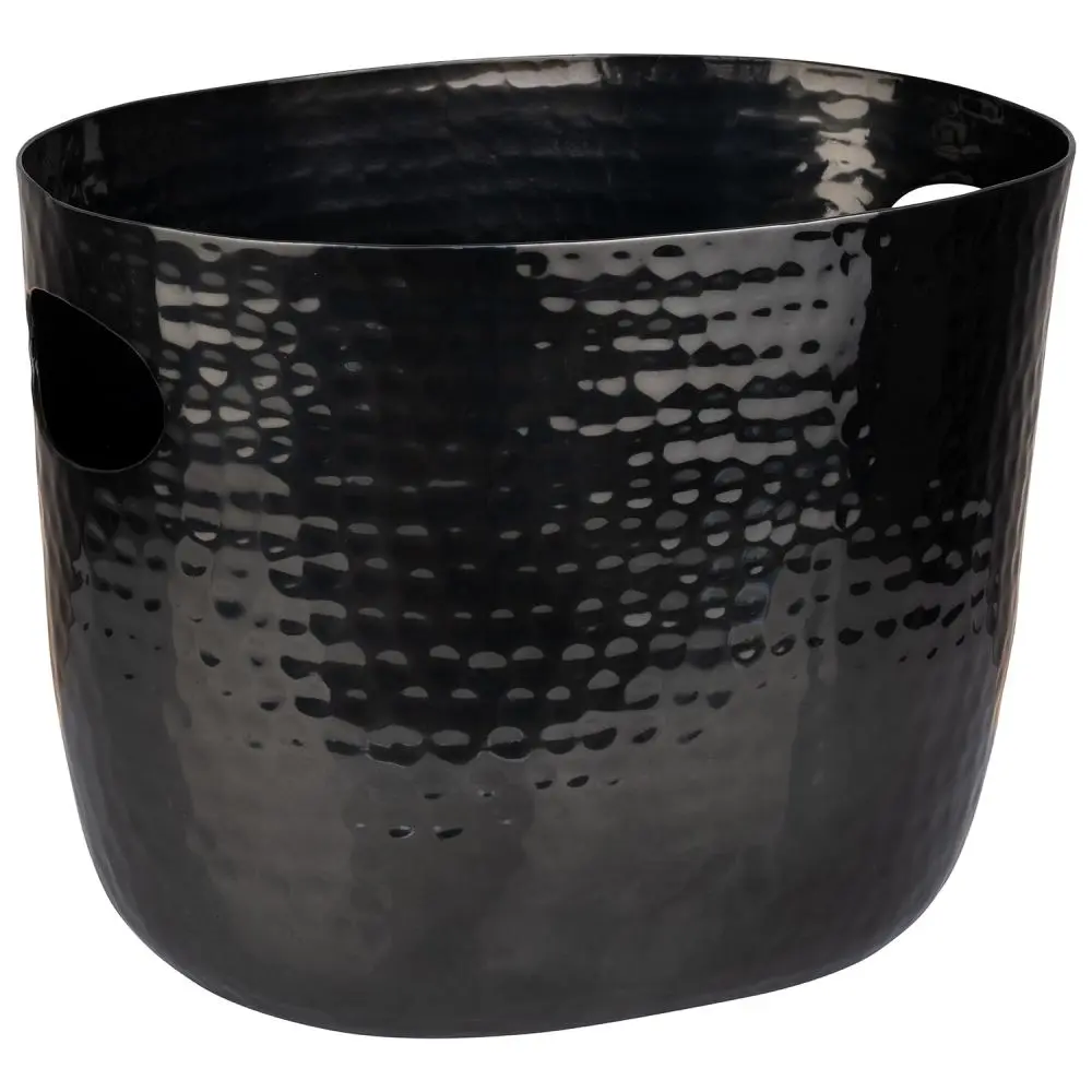 Champanera Oval Amartillada Negra 25,5X19X20 Cm.