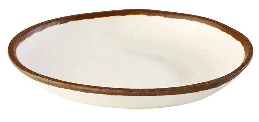 Plato Postre Melamina Crocker Beige 20,5 Cm.