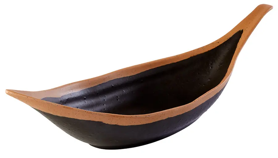 Fuente Oval Melamina Crocker Marron 30.5X10 Cm.
