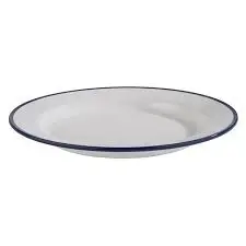 Plato Llano Enamel Look Melamina Filo Azul 24,5 Cm.