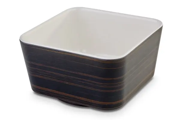 Bol Bicolor Melamina Roble / Beige 13X13 Cm.