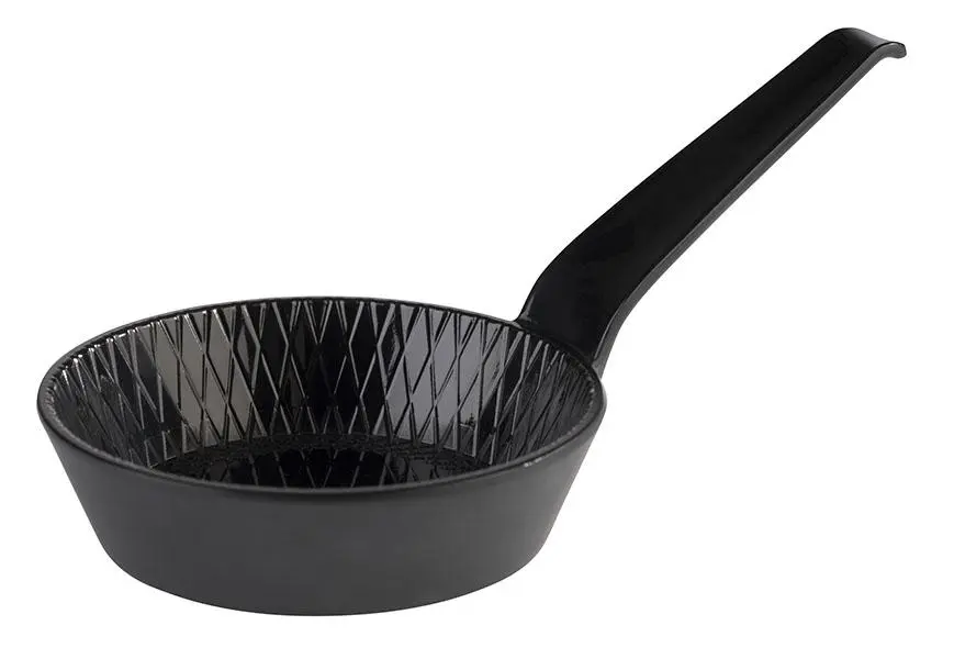 Bol Degustacion Mini Melamina Negro Con Mango 8,5X2,5 Cm.