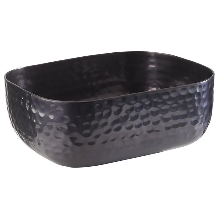 Bol Rectangular Amartillado Negro 15,5X12X5,5 Cm.