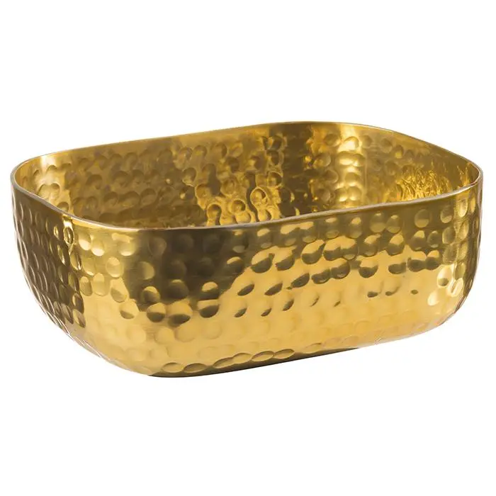 Bol Rectangular Amartillado Oro 23X15,5X6 Cm.