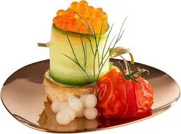 Plato Degustacion Pebble Cobre 9X9X1 Cm. 4 Unidades