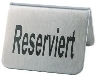 Placa Reserviert Inox. 5,5X5X3,5 Cm. 2 Unidades