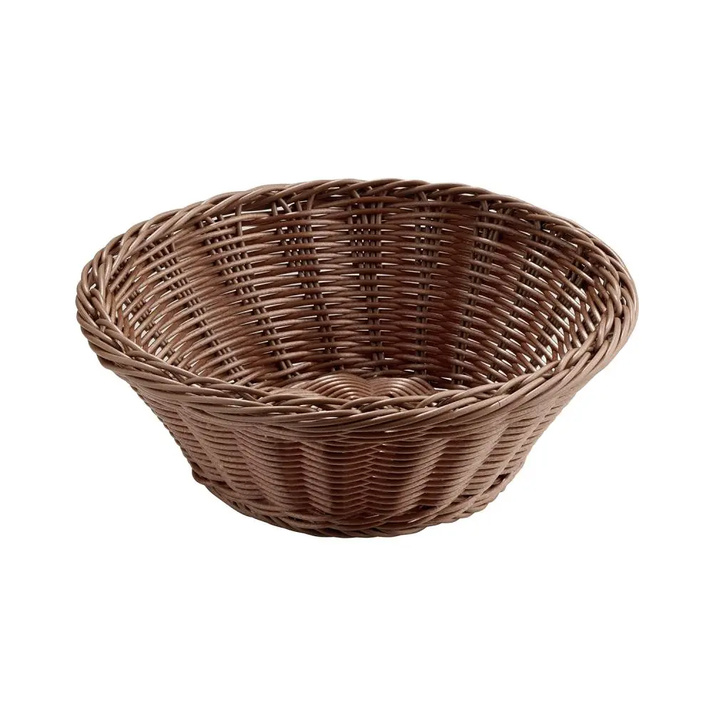 Cesta Rattan Redonda Marron 25,5X8,5 Cm.