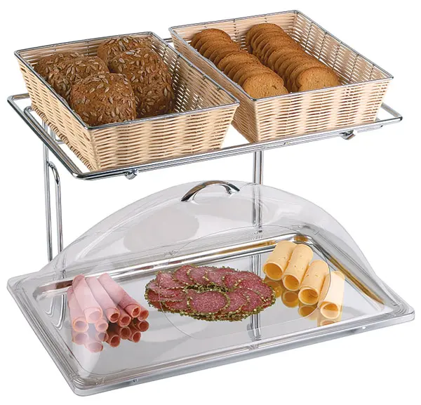 Soporte Buffet Doble Cesta Rattan 1/1