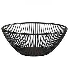 Cesta Metalica Negra Redonda 20X8 Cm.