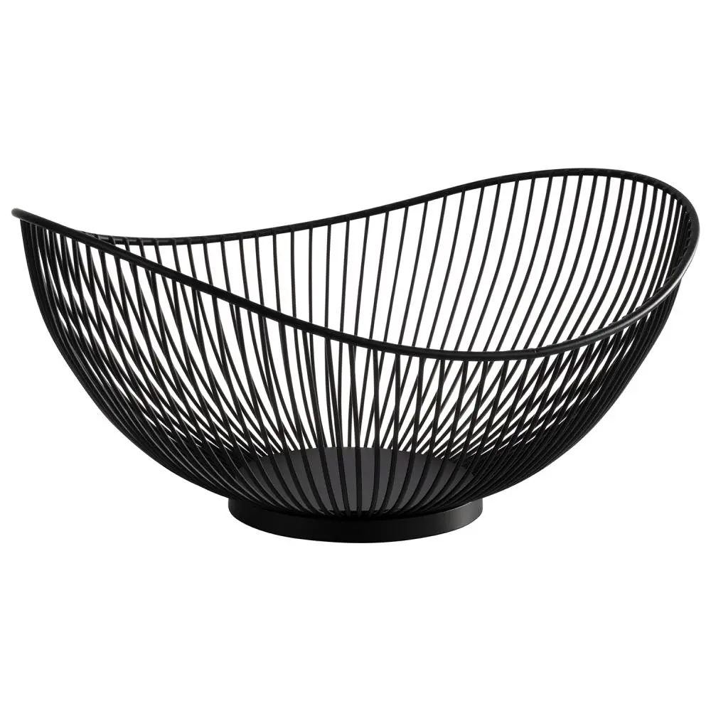 Cesta Oval Metalica Negra Svart 29,5X25,5X13,5 Cm.