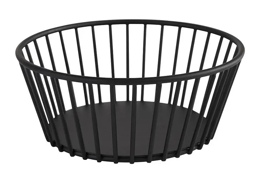 Cesta Metalica Negra Redonda 20X8,5 Cm.