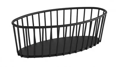 Cesta Metalica Negra Oval 21X10X7 Cm.