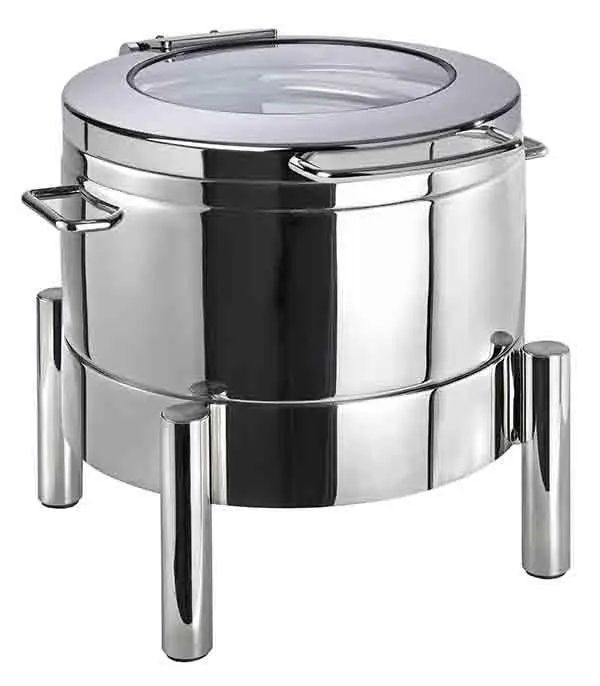 Chafing Dish Premium Redondo Tapa Cristal 44X48X39 Cm.