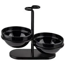 Zz26 Reposa Cucharas Doble Negro 23,5X12,5X19 Cm.