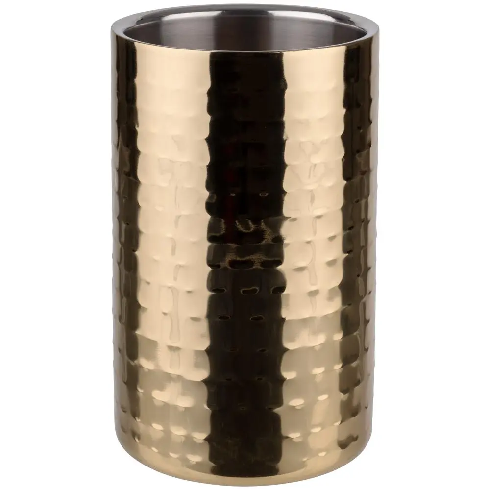 Enfriador Botellas Doble Pared Amartillado Oro 12X20 Cm.