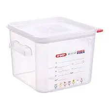 Contenedor Cuadrado Pp. Con Tapa 6 L. 23.5X23.5X19 Cm.