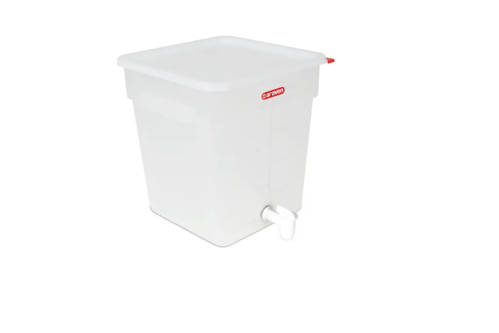 Contenedor Cuadrado Pp. C/Tapa Y Grifo 18 L. 285X285X320 Mm.