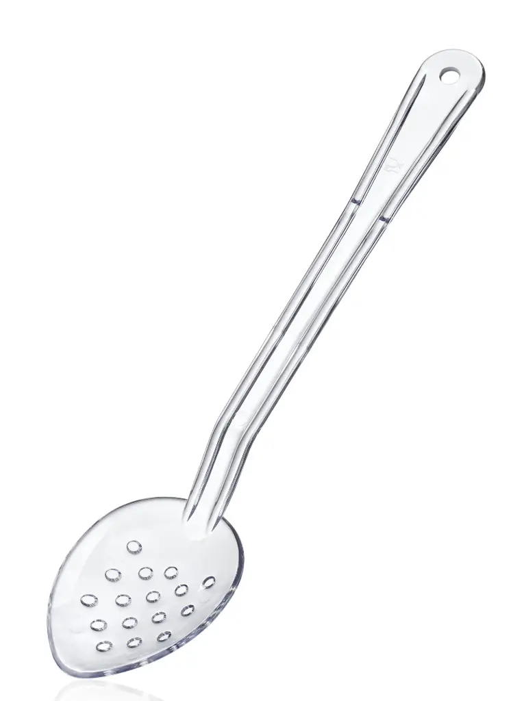 Cuchara Buffet Pc. Transparente Perforada 33 Cm.