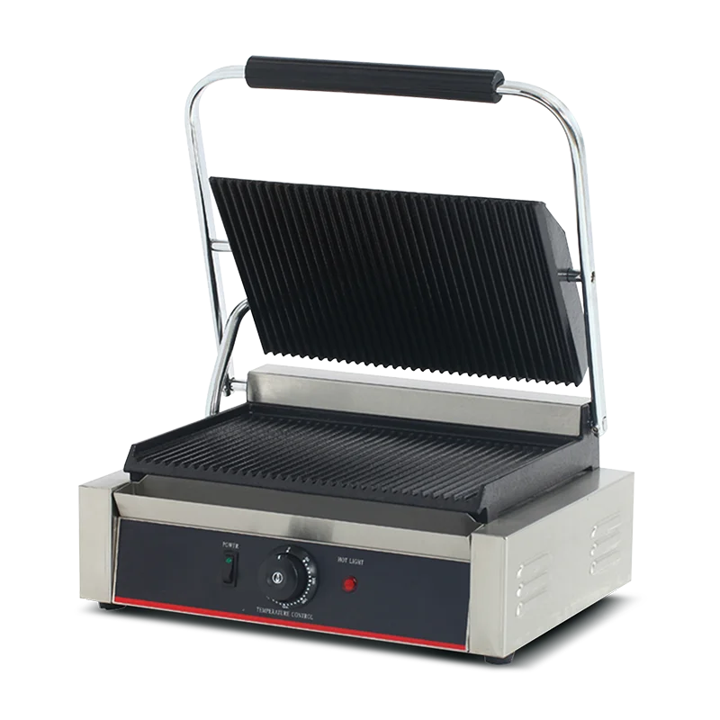 Plancha Grill Con Tapa Placas Ranuradas Rs556 46X37X19 Cm.