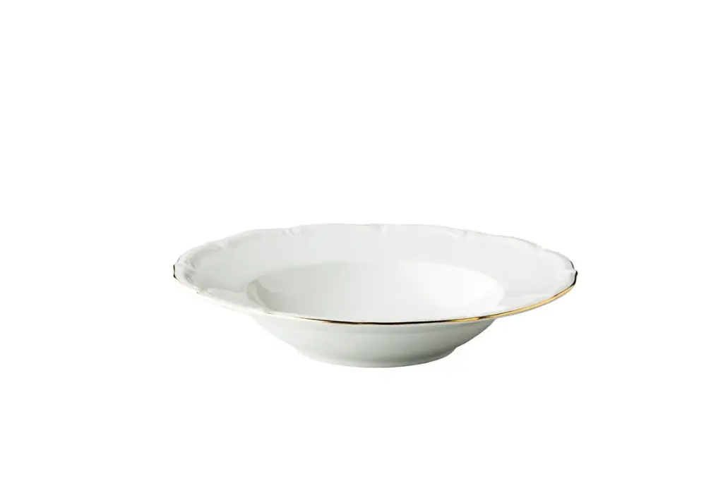 Plato Hondo Maria Theresa Filo Oro 23 Cm.