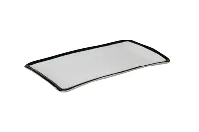 Zz26 Fuente Rectangular Q Authentic Eclipse Filo Negra 29X16 Cm.