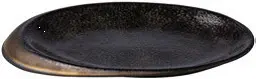 Zz26 Fuente Oval Stone Negro / Oro 25,8X18,5 Cm.