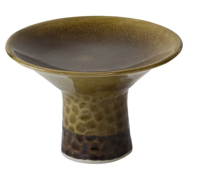 Plato C/Pie Oro Marron 18 Cm.