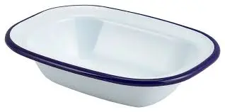 Fuente Enamel Filo Azul 16X12X3.5 Cm.