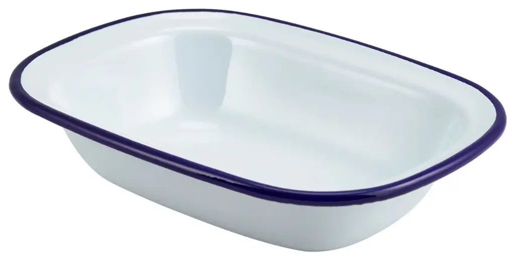 Fuente Enamel Filo Azul 20X15X4.5 Cm.