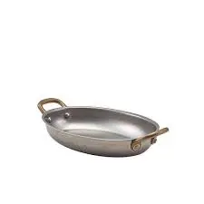 Fuente Oval Acero Vintage 18,5X13,5 Cm.