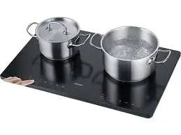 Hornillo doble cerámica de cristal 3400 W (Ø 22 cm)   anti ralladuras con detección automática de ollas, control táctil
rango temperatura 60-240 °C o  10 niveles de potencia
diseño delgado de  40 mm