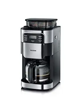 CAFETERA ELECTRICA INOX. NEGRA 10 TAZAS CON MOLINILLO