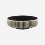 Ensaladera Nara Relieve Bicolor Blanco Negro 21X7 Cm.
