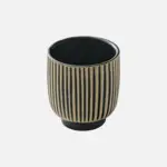 Bol Nara Relieve Bicolor Blanco  Negro 7X6,6 Cm.