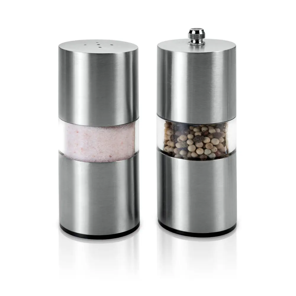 Juego Sal Y Pimienta Inox/Acrilico 13 Cm.