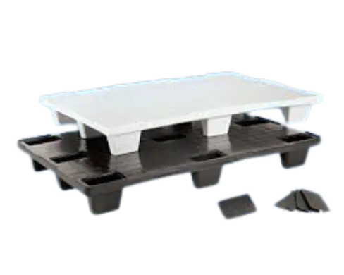 Palet Liso 120X80X14,5 Blanco-Alimentario, Carga:Dinámica 850 Kg. Estatica 3400 Kg. Con Superficie De Apoyo 9 Patas