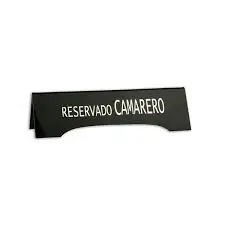Reservado Camarero Pvc Engomado Negro 28X8,5 Cm